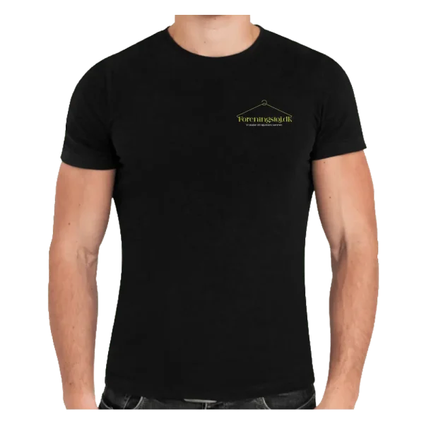Bomulds T-shirt sort med firmalogo på bryst