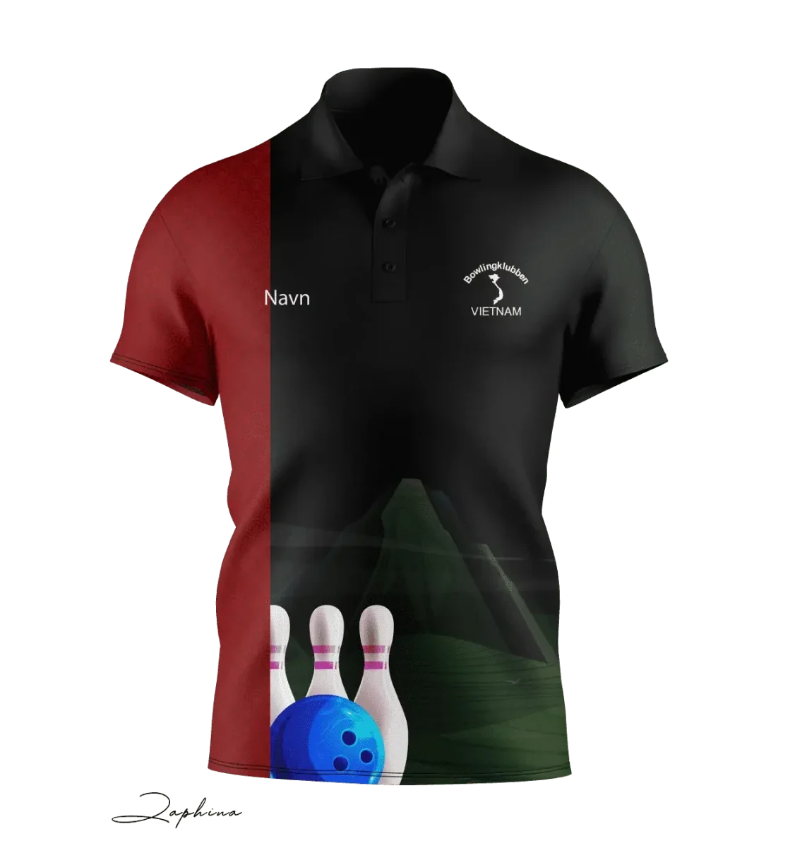 Trøje Vietnam Bowling Polo med logo og navn